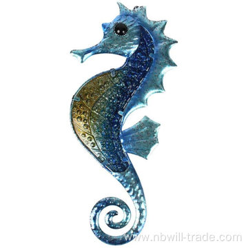 Metal and Glass Seahorse Wall Decor